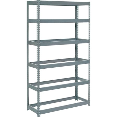 Global Industrial Extra Heavy Duty Shelving 48W x 18D x 96H With 6 Shelves, No Deck, Gray B2297281